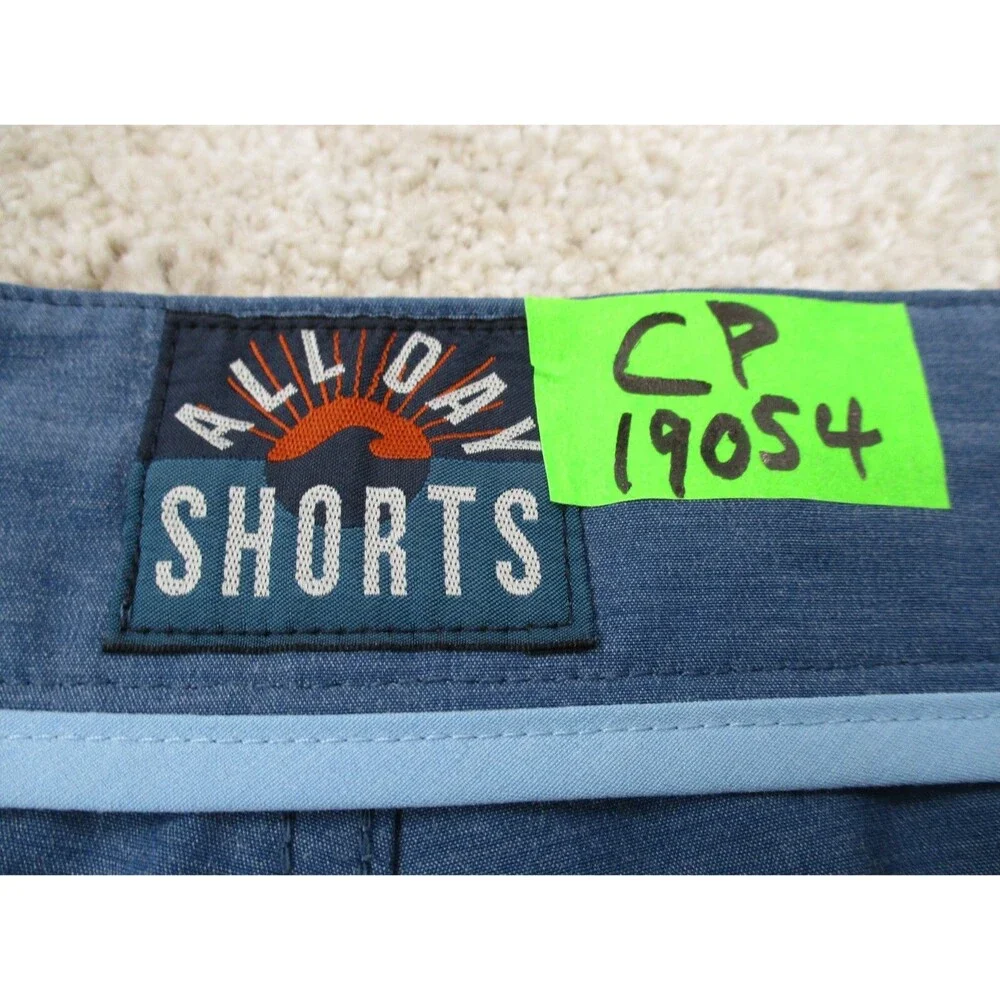 Faherty All Day Shorts Adult 38 Blue Performance Stretch Drawstring Casual Mens